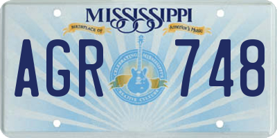 MS license plate AGR748