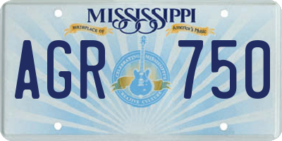 MS license plate AGR750