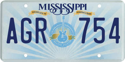 MS license plate AGR754