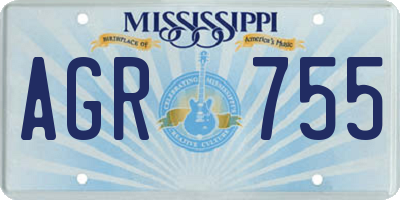 MS license plate AGR755