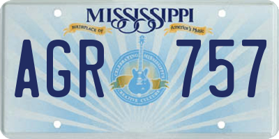 MS license plate AGR757