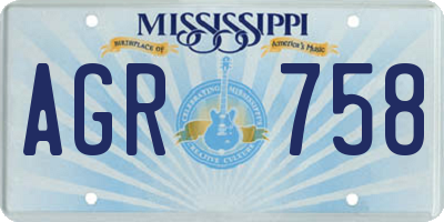 MS license plate AGR758