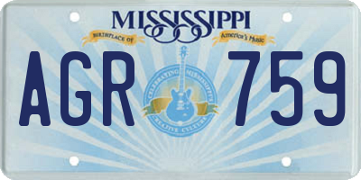MS license plate AGR759