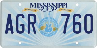 MS license plate AGR760