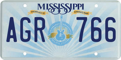MS license plate AGR766
