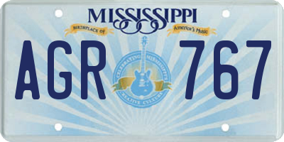 MS license plate AGR767