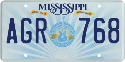 MS license plate AGR768