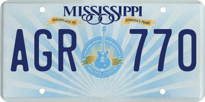 MS license plate AGR770