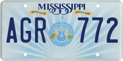 MS license plate AGR772