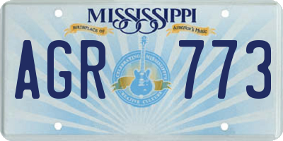 MS license plate AGR773