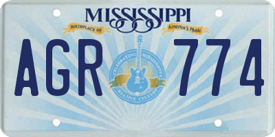 MS license plate AGR774