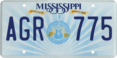 MS license plate AGR775