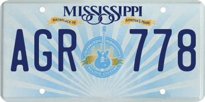 MS license plate AGR778
