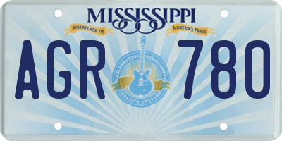 MS license plate AGR780