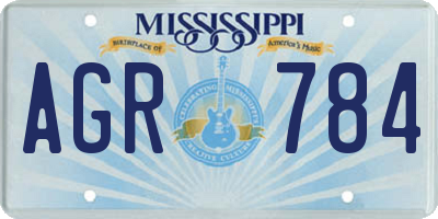 MS license plate AGR784