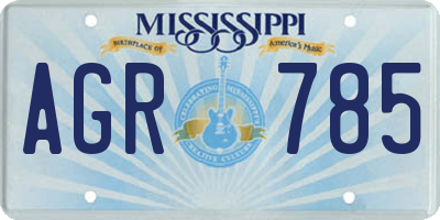 MS license plate AGR785