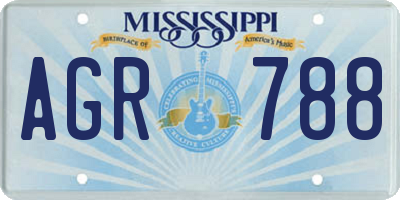 MS license plate AGR788