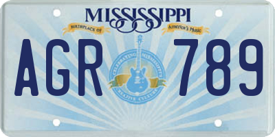 MS license plate AGR789