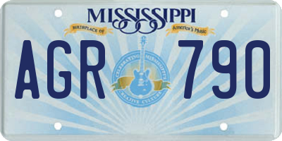 MS license plate AGR790