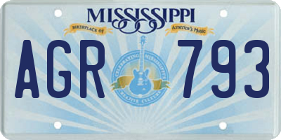 MS license plate AGR793