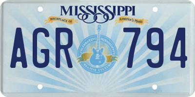 MS license plate AGR794