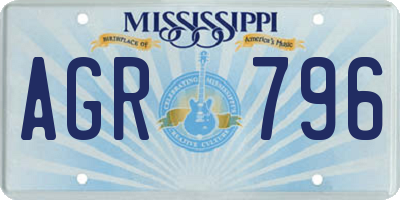 MS license plate AGR796