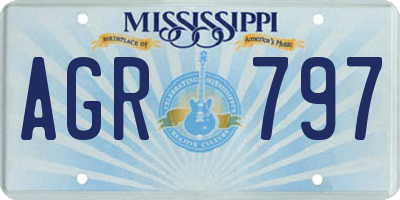MS license plate AGR797