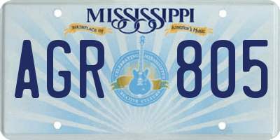 MS license plate AGR805