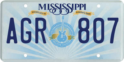 MS license plate AGR807