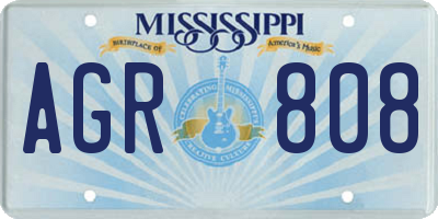 MS license plate AGR808