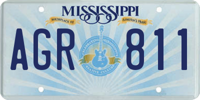 MS license plate AGR811