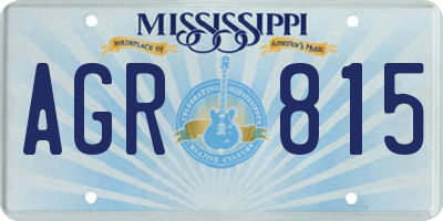 MS license plate AGR815
