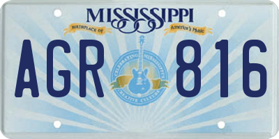 MS license plate AGR816