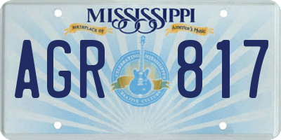 MS license plate AGR817