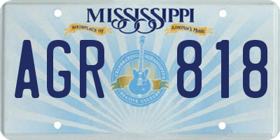 MS license plate AGR818