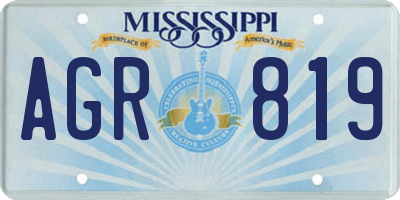 MS license plate AGR819