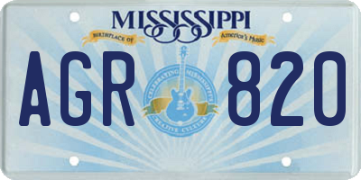 MS license plate AGR820