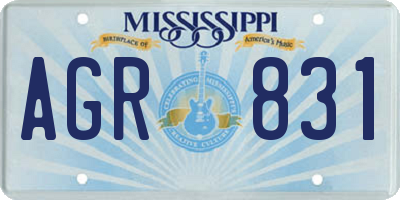 MS license plate AGR831