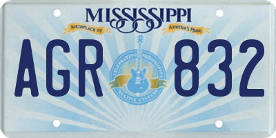 MS license plate AGR832
