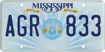 MS license plate AGR833