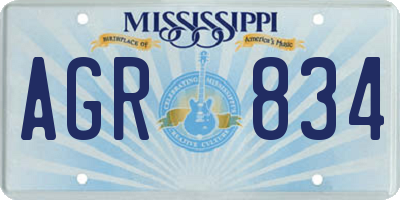 MS license plate AGR834