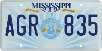 MS license plate AGR835