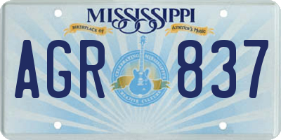 MS license plate AGR837