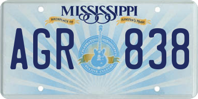 MS license plate AGR838