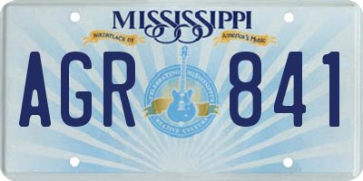 MS license plate AGR841