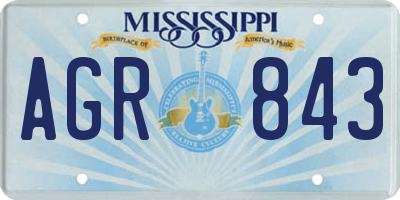 MS license plate AGR843