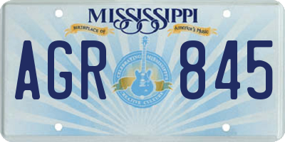 MS license plate AGR845