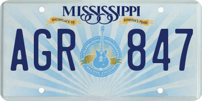 MS license plate AGR847