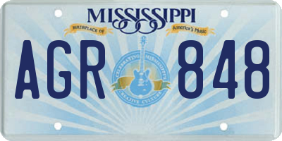 MS license plate AGR848