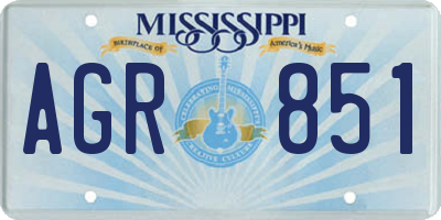MS license plate AGR851